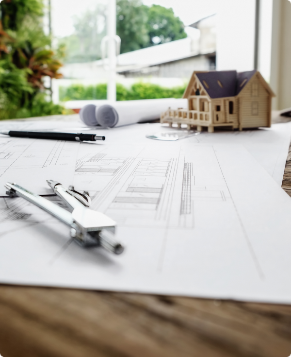 Blueprint plans on tablet