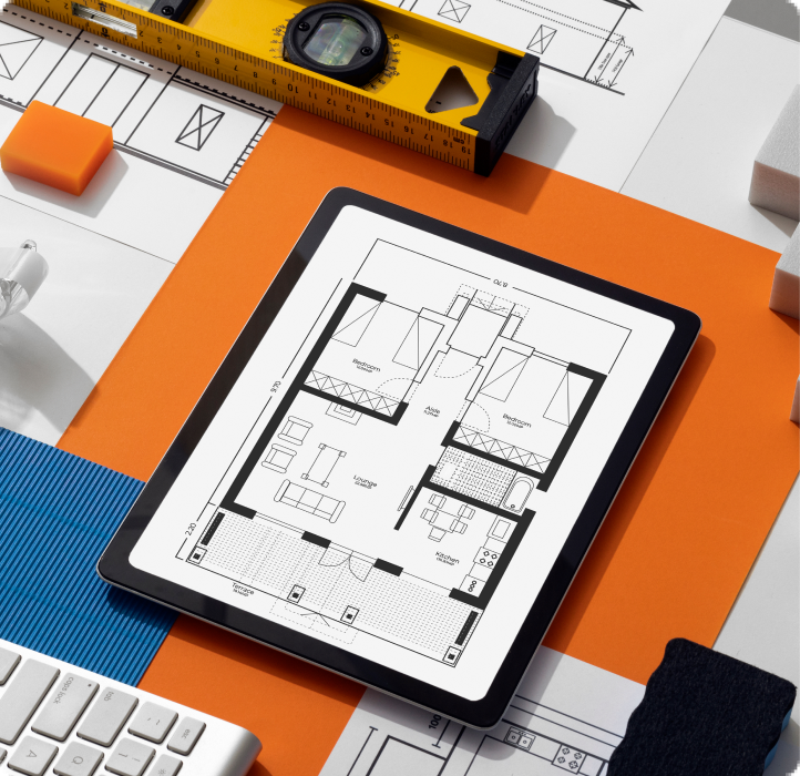 Architecture desk with model